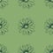 Flower pattern. Camomile drawing on a green background. Vector