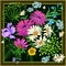 Flower pattern. Decoration with wildflowers in frame