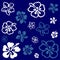 Flower pattern over blue