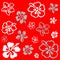 Flower pattern over red