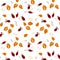 Flower pattern. Roseship and leaves.