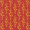 Flower pattern: yellow-orange small flowers of a cosmece on a terracotta background - luxurious textile print.