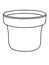 Flower pot, flower pot - linear vector illustration for coloring. Empty flowerpot for houseplants - vector element.