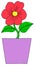 Flower in a pot. Plant in a flowerpot. Cartoon style