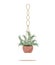 Flower in a pot pots macrame, modern Scandinavian style. Hanging plant, interior decor. Vector illustration