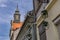 The flower pots and old houses in Petrovaradin, Novi Sad