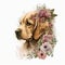 Flower Power Pooch Shabby Chic Dog with Floral Headpiece