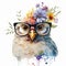 Flower Power Poultry Funky Chicken in Colorful Glasses - Generative AI