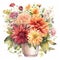 Flower Power: A Watercolor Dahlias Bouquet to Lift Your Spirits AI Generated