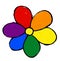 Flower rainbow oil brush paint in heart shape.LGBT Pride month watercolor texture concept. vector