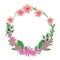 Flower round frame wreath nature delicate
