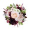 Flower round wreath bouquet of pink Rose burgundy flowers Dahlia