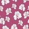 Flower seamless pattern with beautiful alstroemeria lily flowers on dark pink background template.