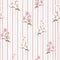 Flower seamless pattern with beautiful alstroemeria lily flowers on striped background template.