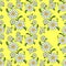 Flower seamless Pattern with Camomiles on yellow.