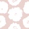 Flower seamless pattern. Floral wrapping texture. Plant wallpaper design in pink and white colors