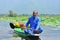 Flower seller on a shikara in Srinagar, Kashmir, India