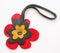 Flower shaped handmade leather pendant