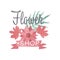 Flower shop logo, label in vintage style for floral boutique, wedding service, florist vector Illustration