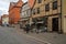 Flower shop on old street of a historic town of Tangermuende.