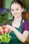 Flower Shop Worker Creating Tulip Arrangement