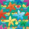 Flower smile rainbow glitter seamless pattern