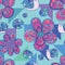 Flower snail triangle seamless pattern