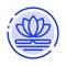 Flower, Spa, Massage, Chinese Blue Dotted Line Line Icon