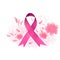 Flower splashed pink ribbons symbolize hope and strength for the breast cancer patient ai generated