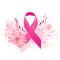 Flower splashed pink ribbons symbolize hope and strength for the breast cancer patient ai generated