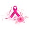 Flower splashed pink ribbons symbolize hope and strength for the breast cancer patient ai generated