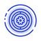 Flower, Spring, Circle, Sunflower Blue Dotted Line Line Icon