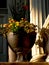 Flower Urn on Southern Mansion Porch