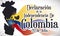 Flower Vase Broken with Tricolor Flag for Colombian Independence Day, Vector Illustration