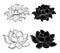 Flower vector for tattoo design.Lotus floral illustration on background.