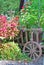 Flower wagon in garden