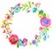 Flower watercolor wreath for beautiful design