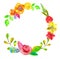 Flower watercolor wreath for beautiful design