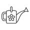 Flower watering can icon, outline style