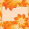 Flower windmill orange giltter frame seamless pattern
