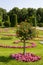 Flowerbed on the alley in the Schoenbrunn Palace Park