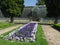 Flowerbed of garden of manor house in Lednice