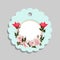 Flowered Gift Tag Shapes vector clip art isolated luggage tag with roses decorative label