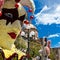 Flowered mask with carnations