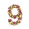 Flowered numbers floral letter collection