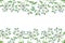 Flowering branches of bergamot, watercolor white flowers on branches with green and leaves. Watercolor banner for beautiful weddin