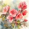 Flowering Quince watercolor painting