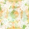 Flowering tree of the citrus family. Branch with flowers, buds and leaves. Graphic arts. Decorative composition of plants. Seamles