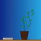 Flowerpot and book