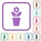 Flowerpot with flower and leaves solid simple icons